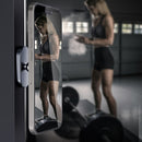A2C MagSafe gym holder in use at gym - phone mounted at eye level on equipment