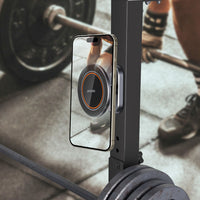 A2C MagSafe gym mount top-down view showing magnetic face and aluminium alloy construction