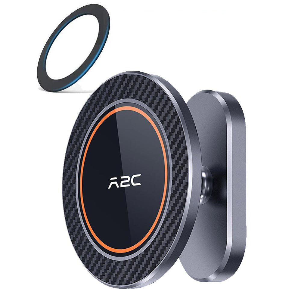 A2C MagSafe magnetic gym and golf cart phone mount holder in Black with 360 degree rotating ball joint