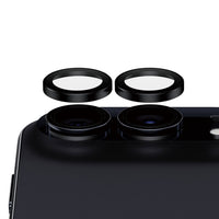 PanzerGlass Hoops ceramic camera lens protectors fitted to iPhone Duo