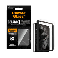 PanzerGlass Ceramic front screen protector for iPhone Duo with EasyAligner and packaging