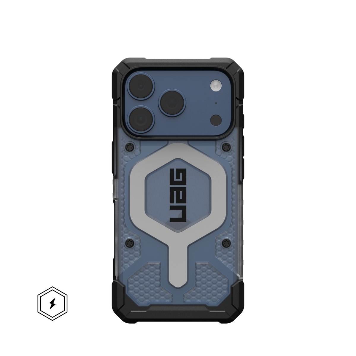 UAG Pathfinder Clear case for iPhone 17 Pro and 18 Pro in Ice/Silver, back