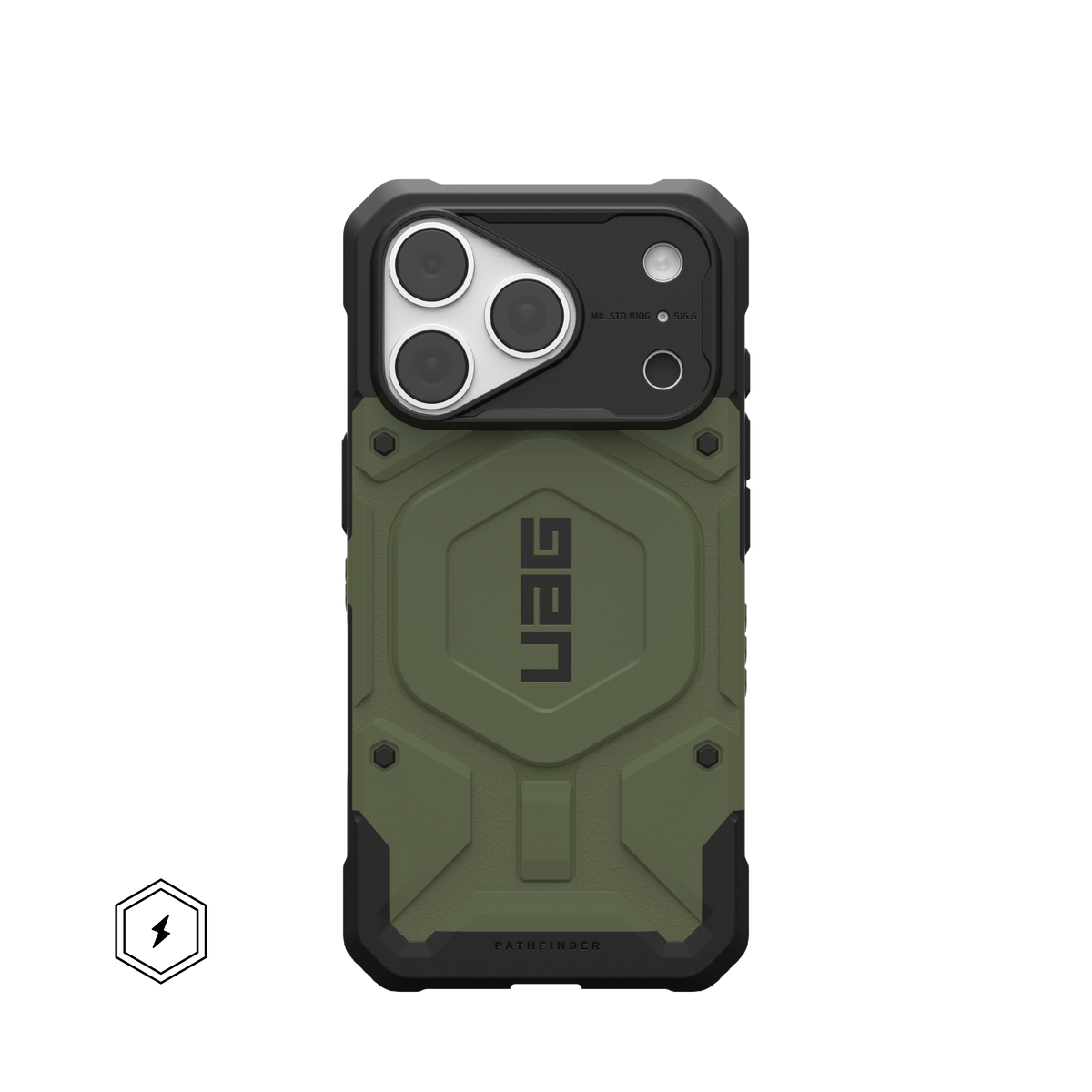 UAG Pathfinder case for iPhone 18 Pro in Olive Drab, back