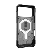 UAG Pathfinder Clear case for iPhone 17 Pro Max and 18 Pro Max in Ash/Black, angled
