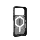 UAG Pathfinder Clear case for iPhone 17 Pro and 18 Pro in Ash/Black, angled