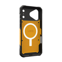UAG Pathfinder case for iPhone 18 Pro Max in Heritage Yellow, angled