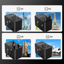 CHOETECH PD5020 35W EU/US/AUS/UK Travel Adapter with Built-in USB-C Cable - Black