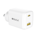 iQuick NANO ENERGY 2 45W USB-C and USB-A GaN wall charger in white