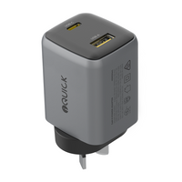 iQuick NANO ENERGY 2 45W charger in gun metal with Australian plug