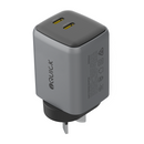 iQuick NANO ENERGY 2 45W charger in gun metal with Australian plug
