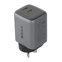 iQuick NANO ENERGY 2 45W charger in gun metal with Australian plug
