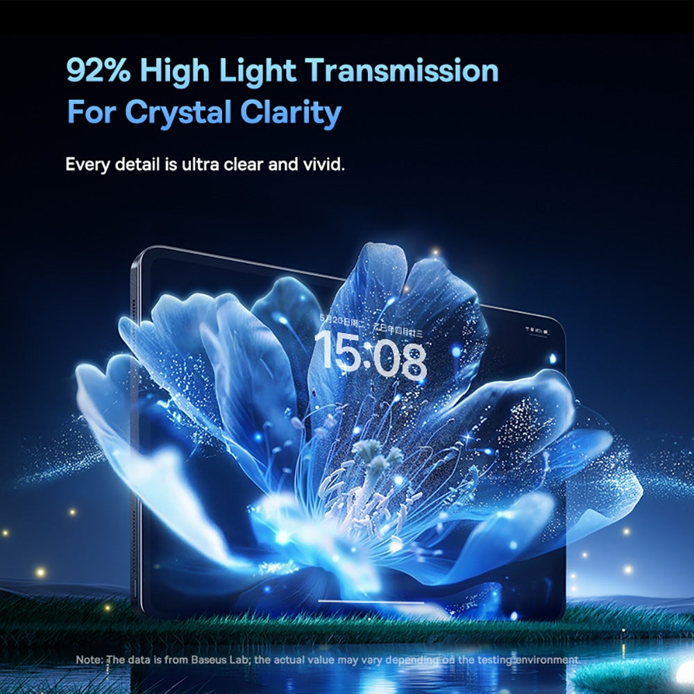 HD clarity of the fitted Baseus Crystalline glass on iPad 10th gen