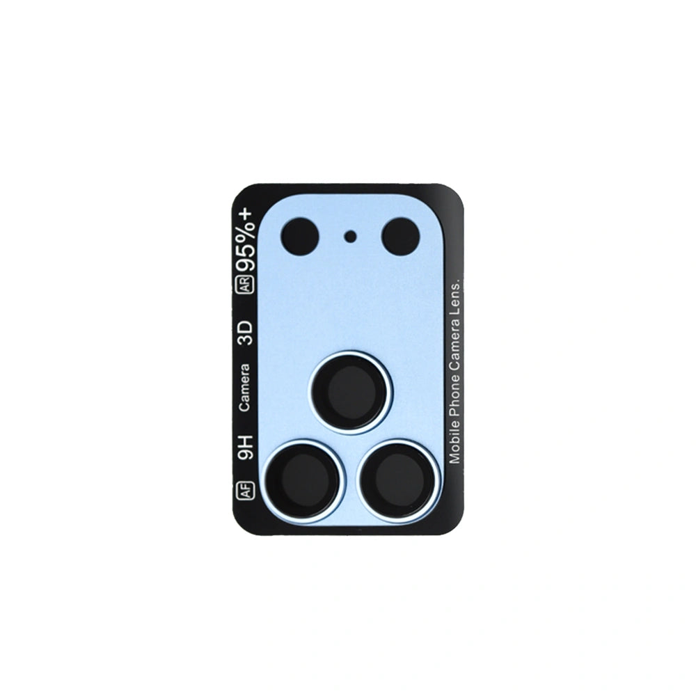 Angled view of the blue Kinglas Armor camera lens protector for iPhone 18 Pro Max