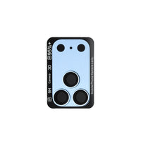 Angled view of the blue Kinglas Armor camera lens protector for iPhone 18 Pro Max