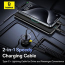 Baseus 60W car charger angled view showing round compact design