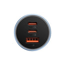 Baseus Golden Contactor Pro 65W charger Grey — installed in car socket
