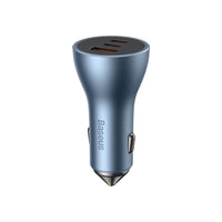 Baseus Golden Contactor Pro 65W Triple Port Car Charger in Blue