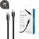 iQuick Braided USB-C to Lightning Charging Cable 1M -Black