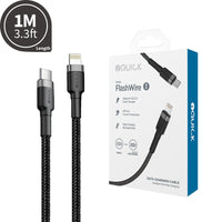 iQuick Braided USB-C to Lightning Charging Cable 1M -Black