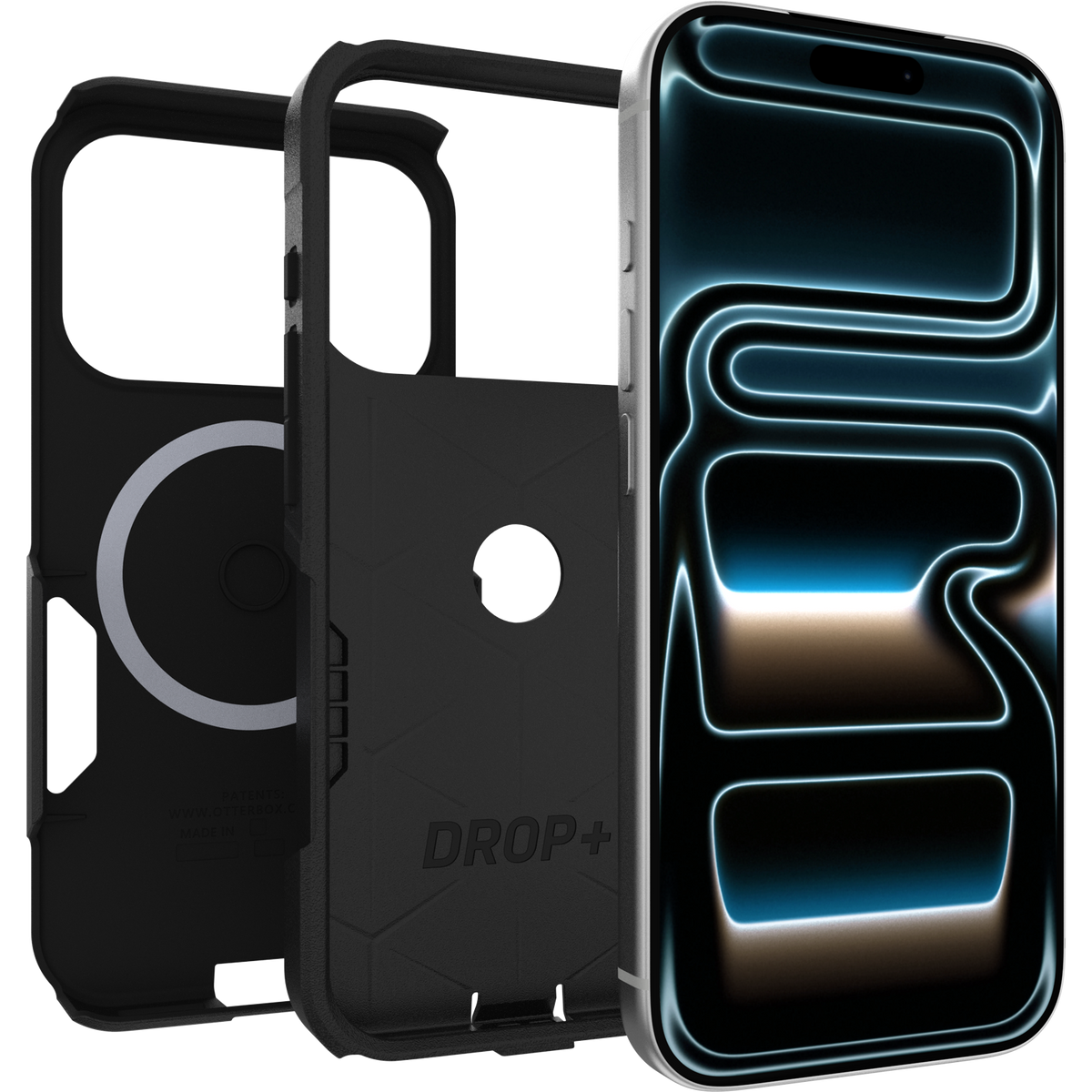 OtterBox Commuter case for iPhone 17 Pro in Black, layers