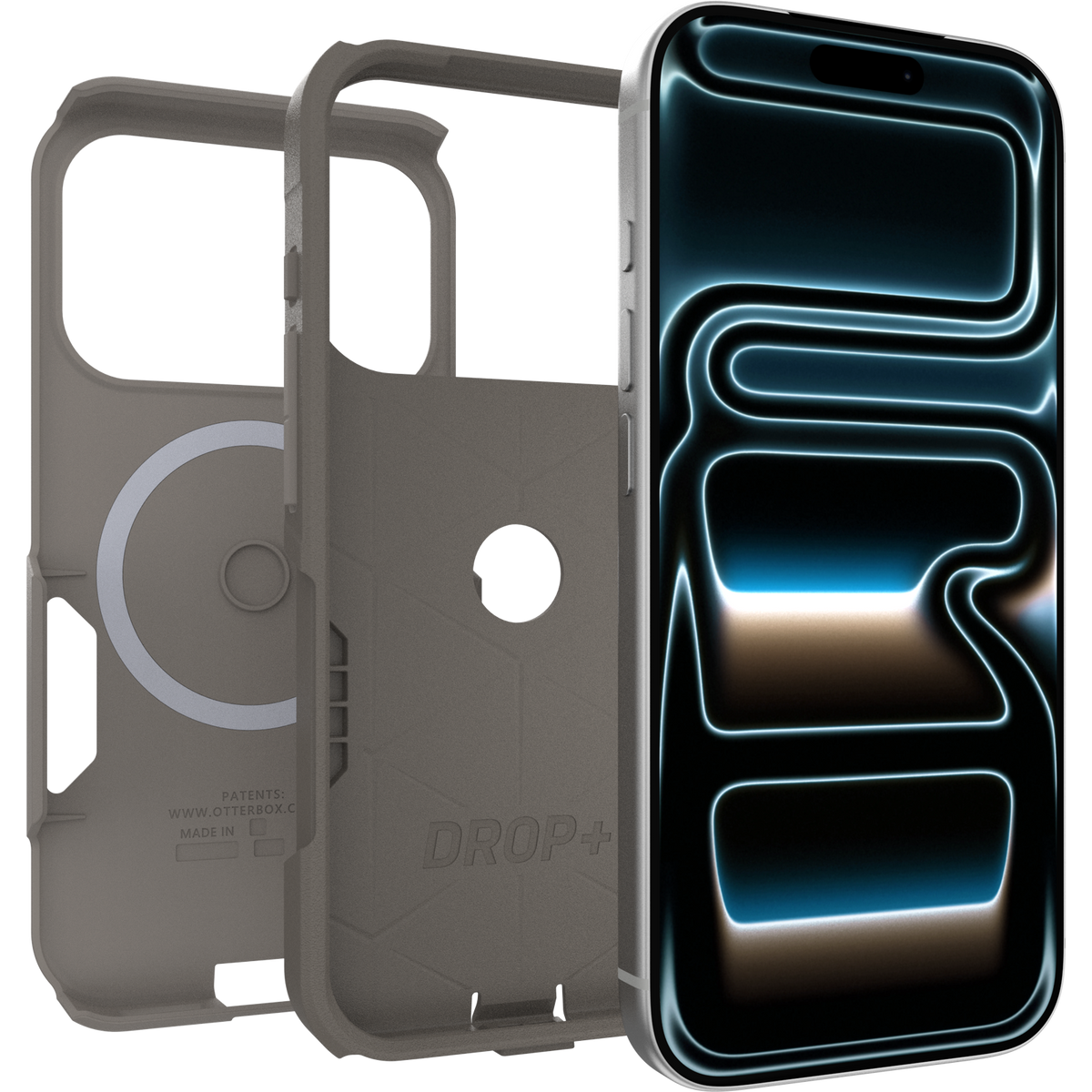 OtterBox Commuter case for iPhone 17 Pro in Grey Comfort, layers