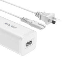 iQuick 100W GaN 4-port charging station in white with mains lead