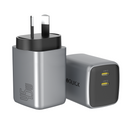 Two iQuick NANO ENERGY 2 45W chargers in gun metal showing the compact size