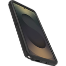 Angled view of OtterBox Defender Series Pro MagSafe case installed on Galaxy S26 Ultra Black