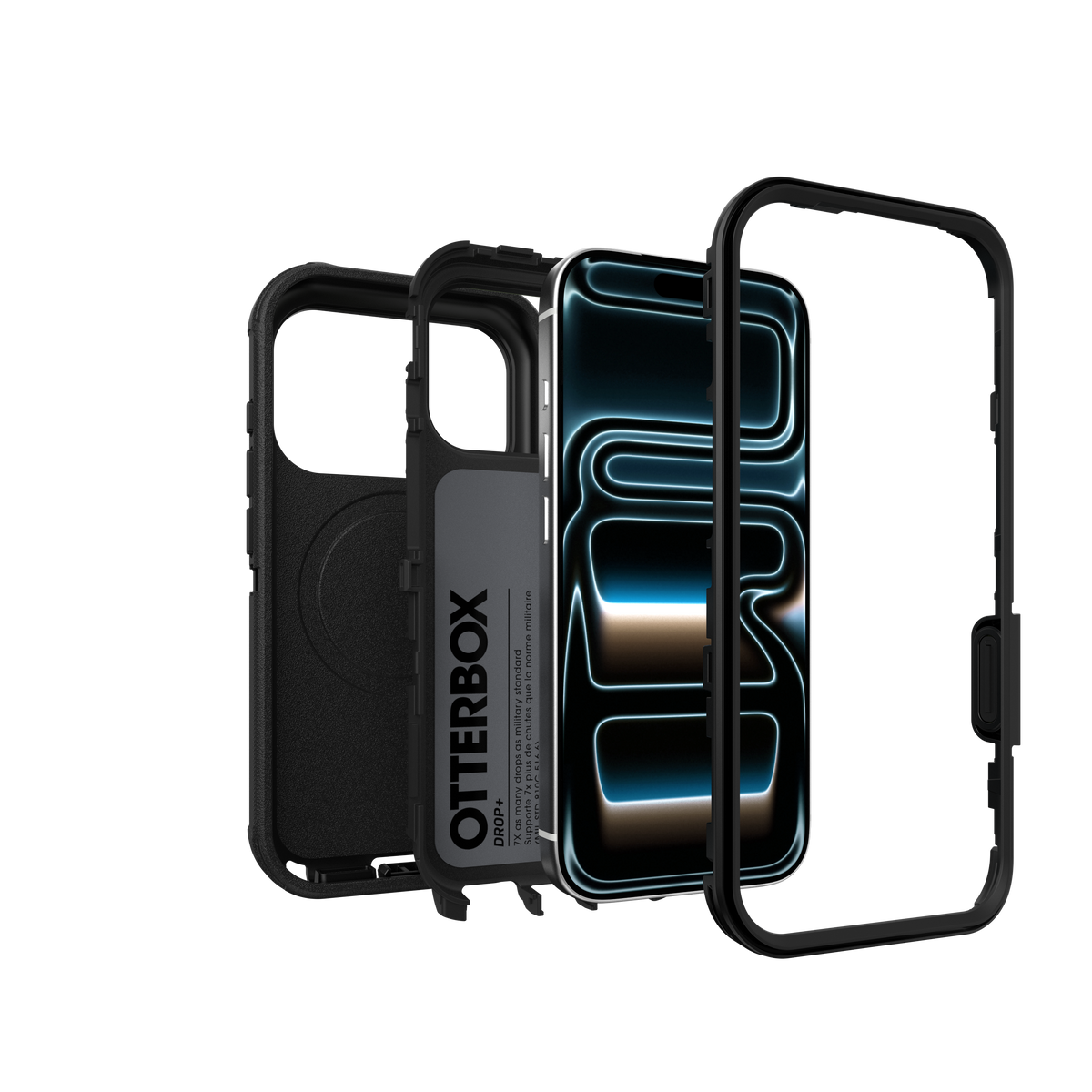 OtterBox Defender Pro three layer construction: inner shell, foam backing and outer cover