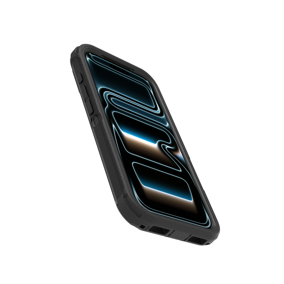 OtterBox Defender Pro case for iPhone 18 Pro and 17 Pro in black, angled front view