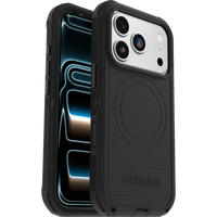 OtterBox Defender Pro MagSafe case for iPhone 17 Pro and 18 Pro in black, front and back view