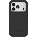 Back of the OtterBox Defender Pro case in black showing the full width camera opening and MagSafe ring