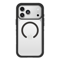 OtterBox Defender Pro XT clear case for iPhone 18 Pro Max and 17 Pro Max in Black/Clear, back view with MagSafe ring