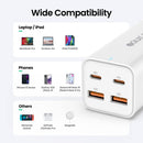 iQuick 100W GaN charging station charging four devices at once