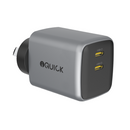 iQuick NANO ENERGY 2 45W dual USB-C GaN wall charger in gun metal