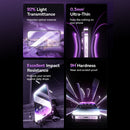 Baseus HD glass protector features 92% clarity 0.3mm 9H