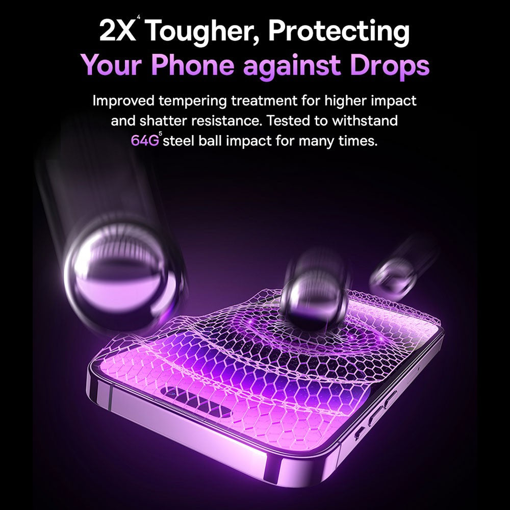 Tempered glass impact resistance protection for iPhone 14 Pro
