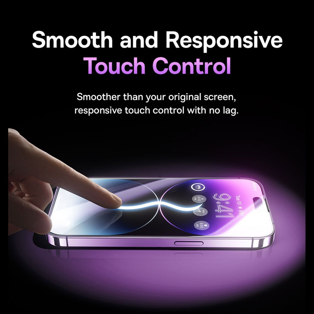 Baseus Sapphire HD glass protector - smooth touch control feature graphic