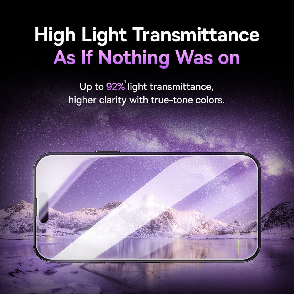 Baseus Sapphire HD glass protector - high light transmittance feature graphic