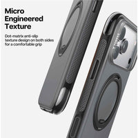 Side profile of Torras Ostand R Air case with anti-slip texture and slim fit for iPhone 17 Pro