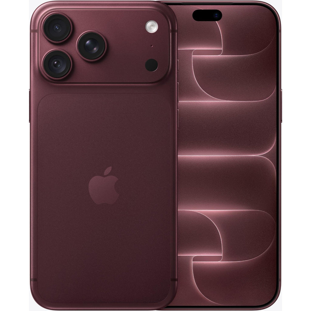 Orange iPhone Pro shown from the front and back