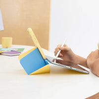 MOFT Dynamic Folio lifting the iPad Pro two inches above a desk