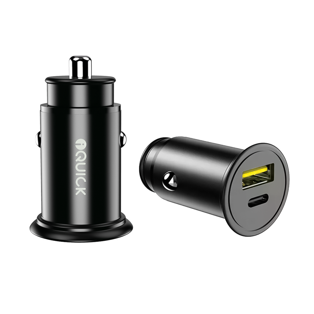 iQuick 48W Fast Car Charger — Dual USB-A & USB-C