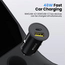 iQuick 48W charger compact profile alongside smartphone