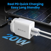 iQuick GaN II 20W Dual Ports Charging Adapter -White