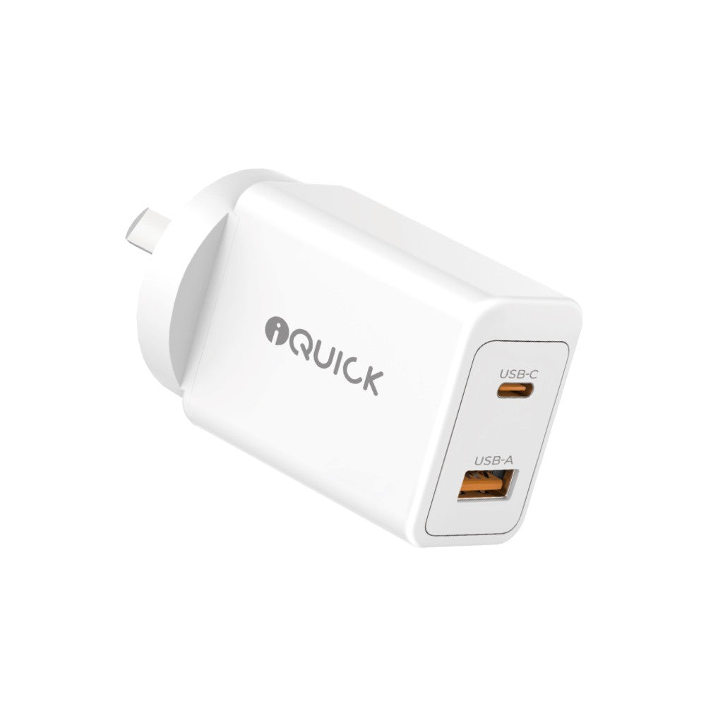 iQuick GaN II 45W Dual Ports Charging Adapter -White