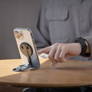 PGYTECH MagFlex standing an iPhone up on a table