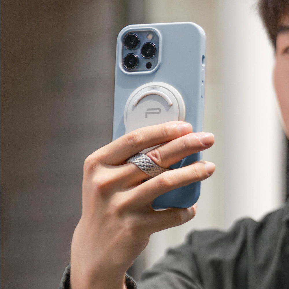 PGYTECH MagFlex attached to the back of an iPhone