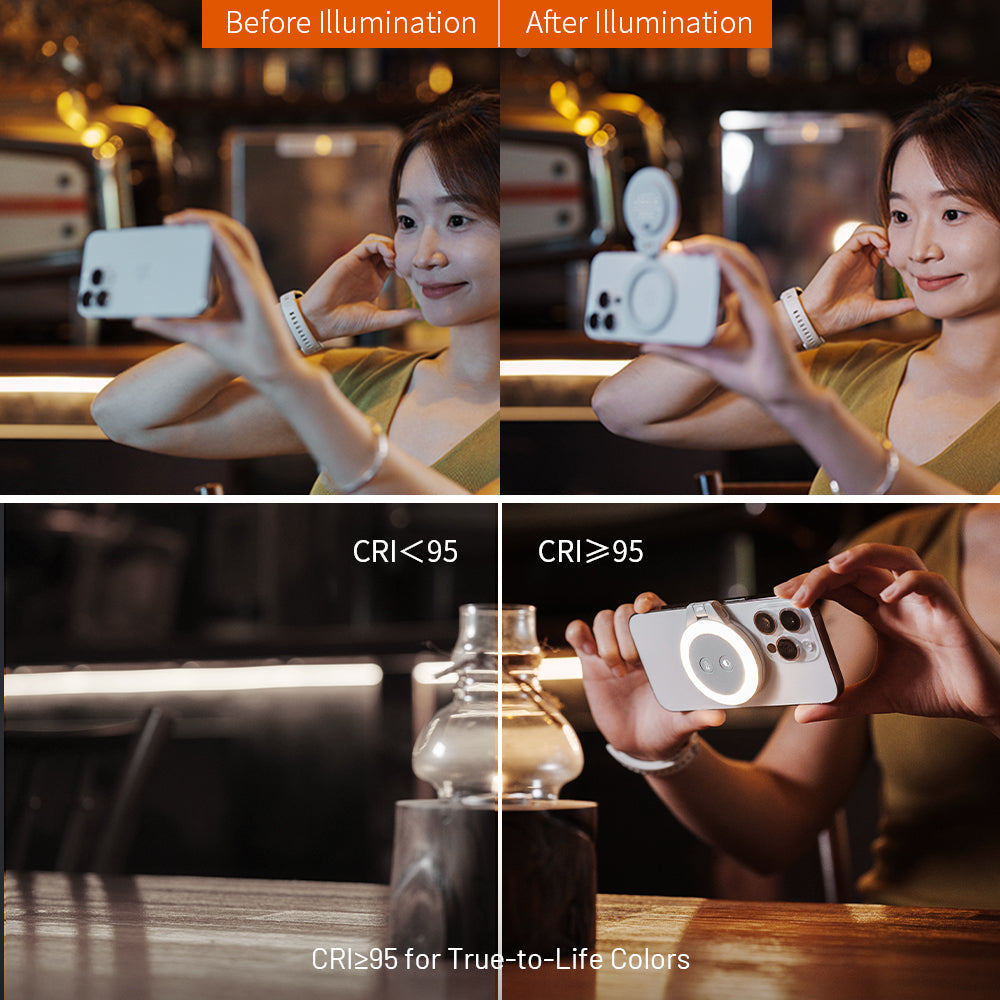 PGYTECH MagGlow brightness and colour temperature modes