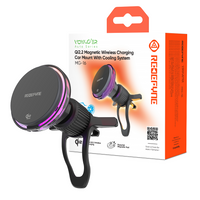 REDEFYNE MG-16 Qi2.2 magnetic wireless charging car mount with cooling fan and RGB lighting